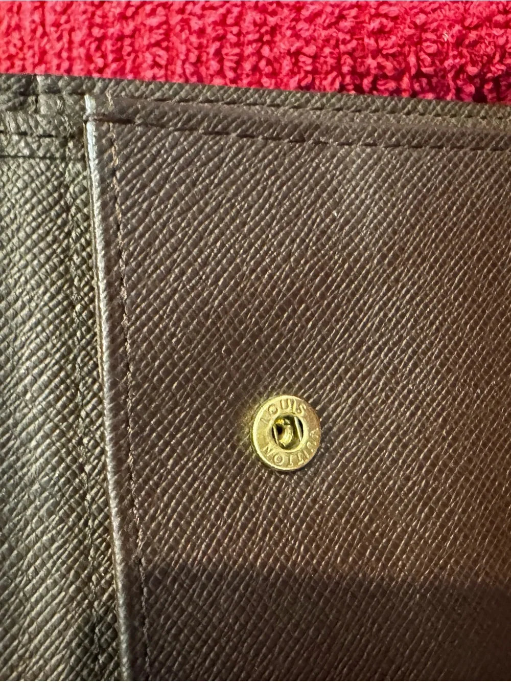 Louis Vuitton Damier Ebene Checkered Brown & Tan Wallet with Authenticity